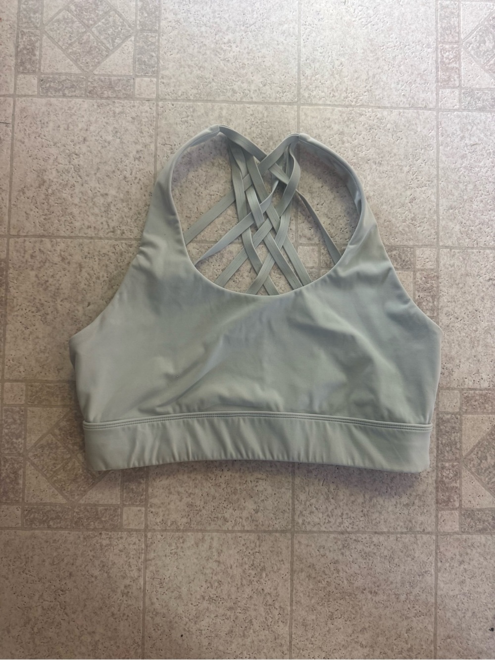 Women's Crisscross Back Sports Bra - Sage Green